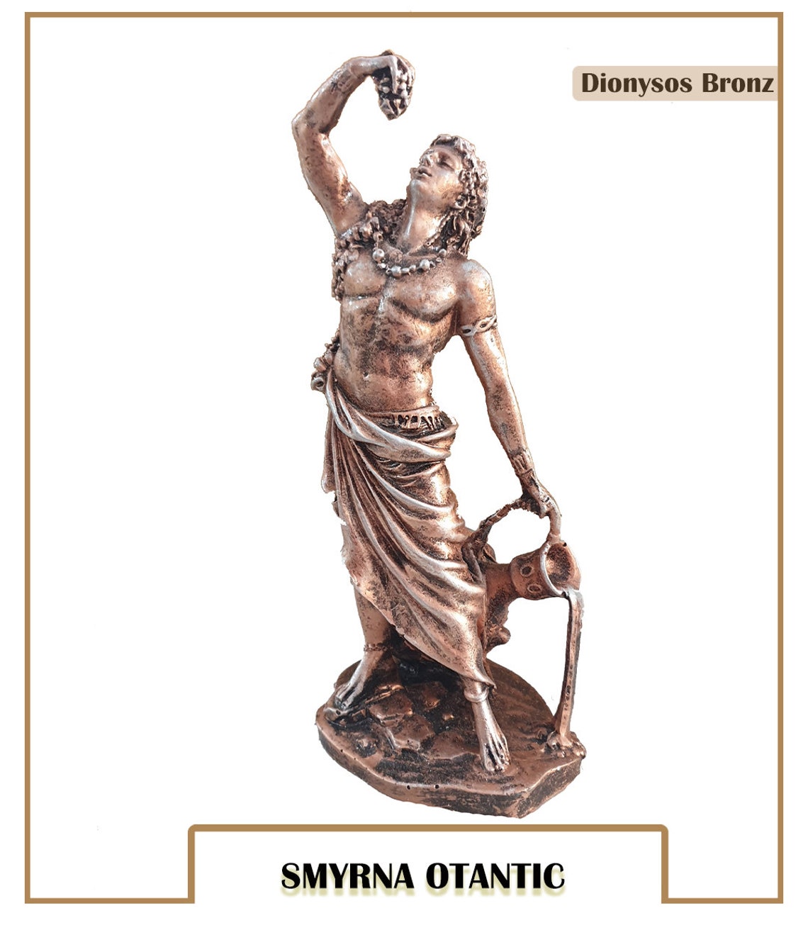 Dionysus Statue Greek God Bronze 10.63 Inches Sculpture Bust Etsy