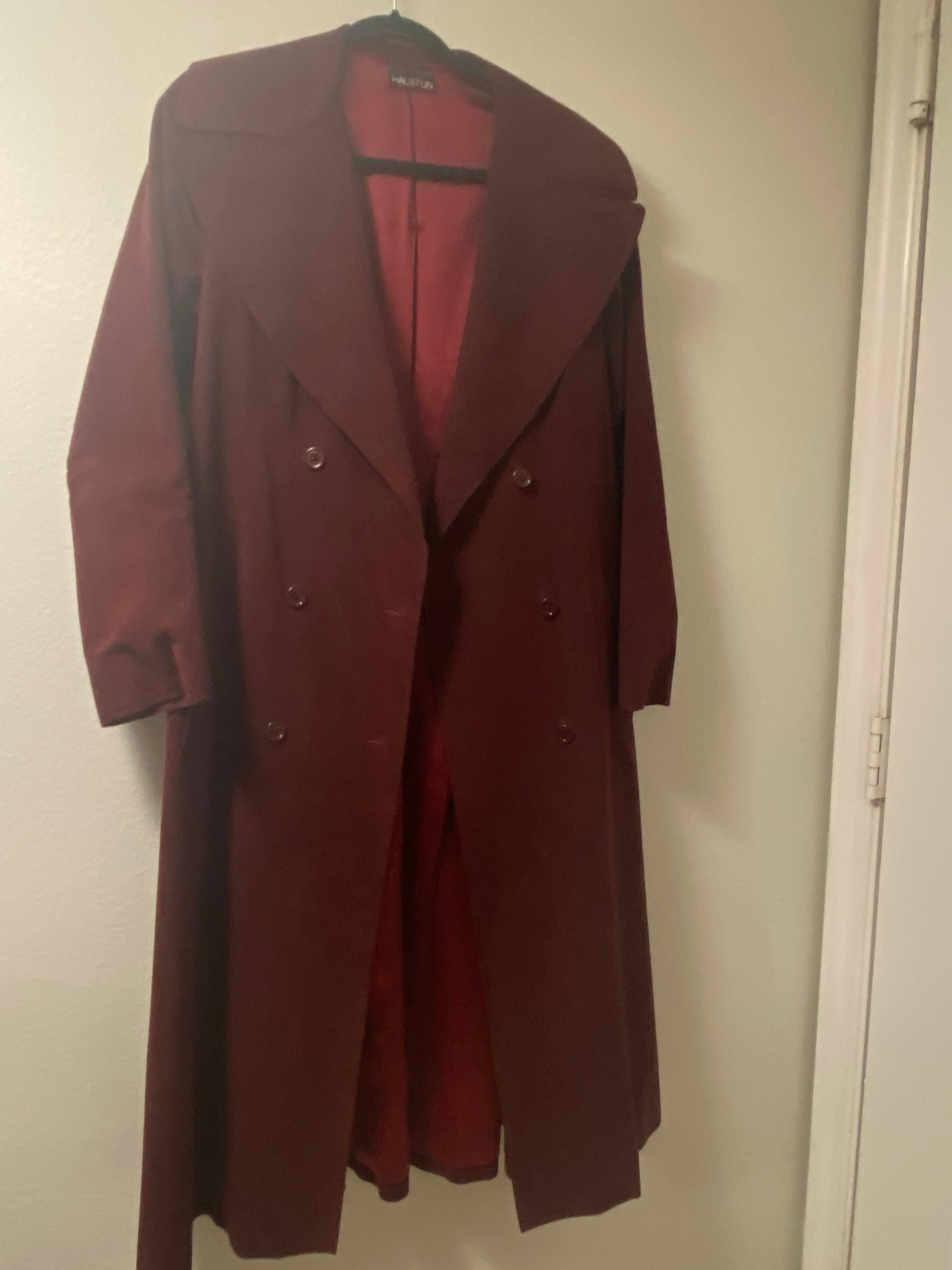 1970s Halston Ultra Suede Trench Coat 