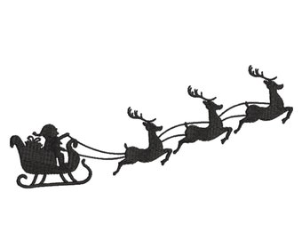 Weihnachten Rentier Stickmaschine, Stickdatei, Weihnachten Silhouette, 3 Größen, Instant Download