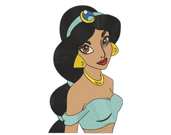Princess Jasmine Embroidery Design: Aladdin Machine Pattern (Digital Download)