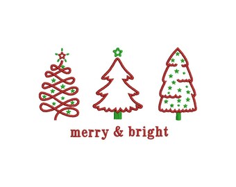 Stickdatei Merry Christmas, 2 Größen, zum sofortigen Download.