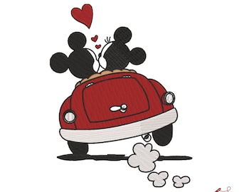 Stickdatei für meine Stickdatei - Micky Maus - Minnie Maus - 3 Größen