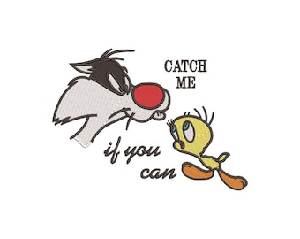 Tweety Bird and Sylvester Embroidery Designs - Instant Download