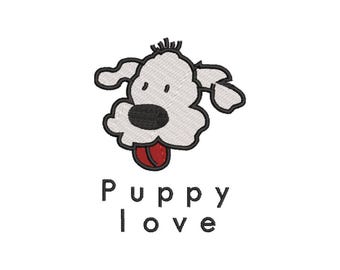 Welpe Stickdatei, Stickdatei, 3 Größen (Instant Download)