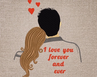 Valentinstag Stickdatei, 2 Größen, Sofort Download