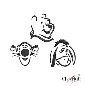 Winnie the Pooh Friends Eeyore, Tigger, Embroidery Machine Designs, silhouette design, Digital Downloads,