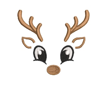 Deer Head Embroidery Design, Animal Machine Embroidery File, Instant Download