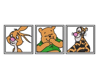 Winnie the Pooh & Friends Embroidery Design: 3 Sizes (Instant Download)