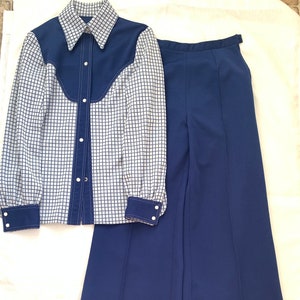 Conjunto de dos piezas Vintage Western Grid Stripped Rodeo