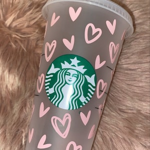 Starbucks cup personalised cup UK reusable cups, heart print, best friend, Starbucks tumbler, Starbucks Becker, Starbucks customised