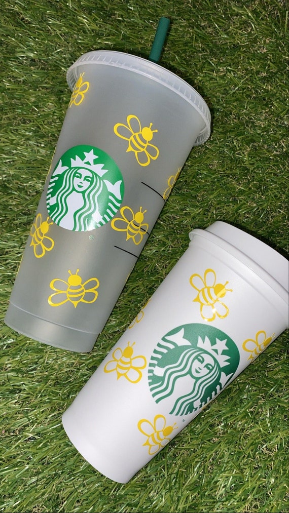Personalized Bee Starbucks Cup: Reusable Vinyl Decal Tumbler - Etsy