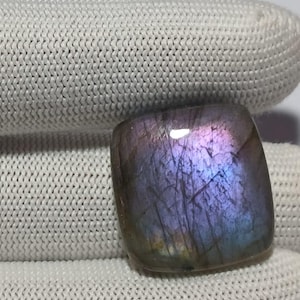 30.50 Ct Purple Flash Labradorite Cabochon: Cushion Cut Gemstone