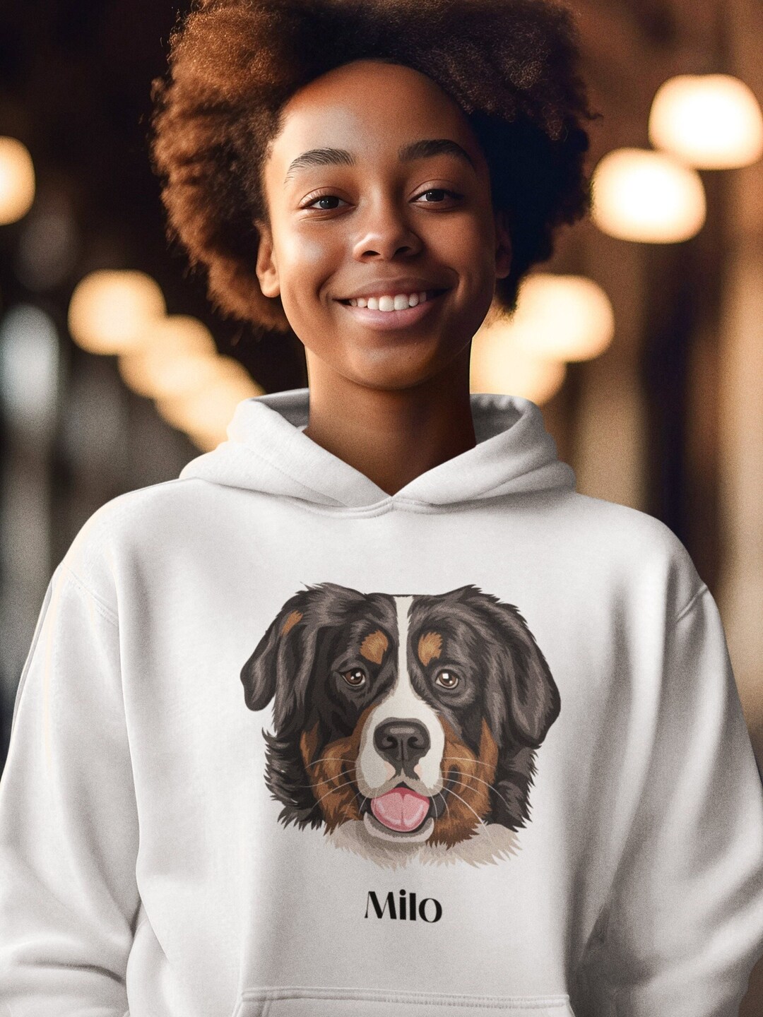 Custom Pet Photo Hoodie Custom Pet Portrait Hoodie Personalized Dog Mom