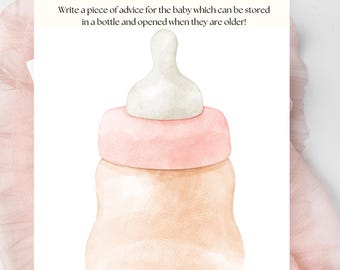 Message In A Bottle Baby Shower Game Unlimited Digital Downloads PDF Print fun, easy game.