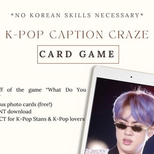 K-POP Caption Craze "Jogo de cartas meme coreano DOWNLOADÁVEL para amantes de k-drama, alunos coreanos e fãs de kpop, "o que você meme" - inspirado
