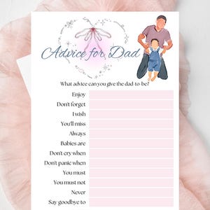 Advice for Dad Baby Shower Game FULL Unlimited Digital Product Downloads PDF Printable fun, easy game.