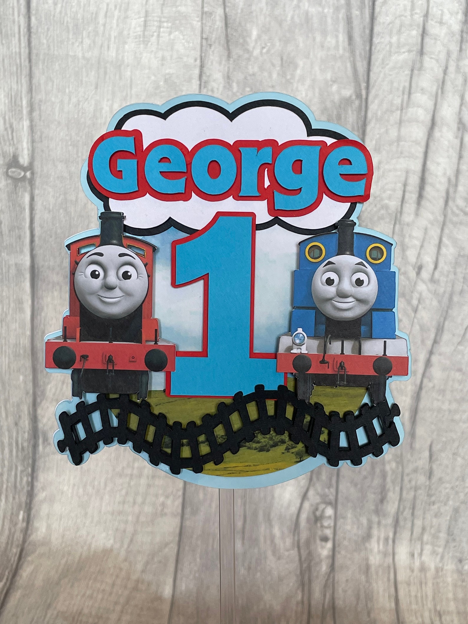 Thomas the Tank Engine Cake Topper Birthday Gift Special Etsy UK Thomas the Tank Engine Cake Topper Birthday Gift Special Etsy UK