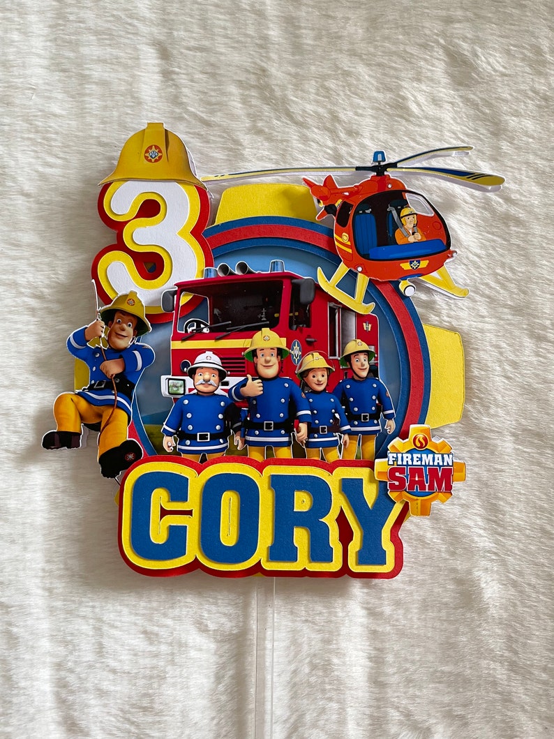 Fireman Sam Cake Topper Fireman Sam Party Supplies Birthday Etsy UK