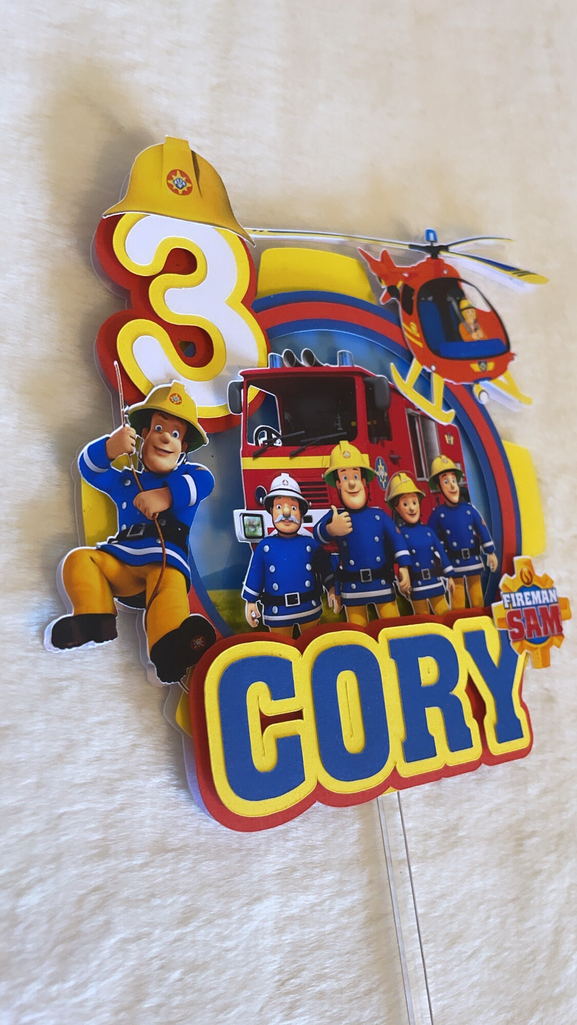 Fireman Sam Cake Topper Fireman Sam Party Supplies Birthday Etsy UK