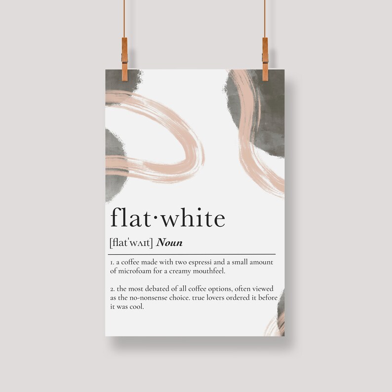 Flat White Definition Print Wall Art Printable Digital Etsy