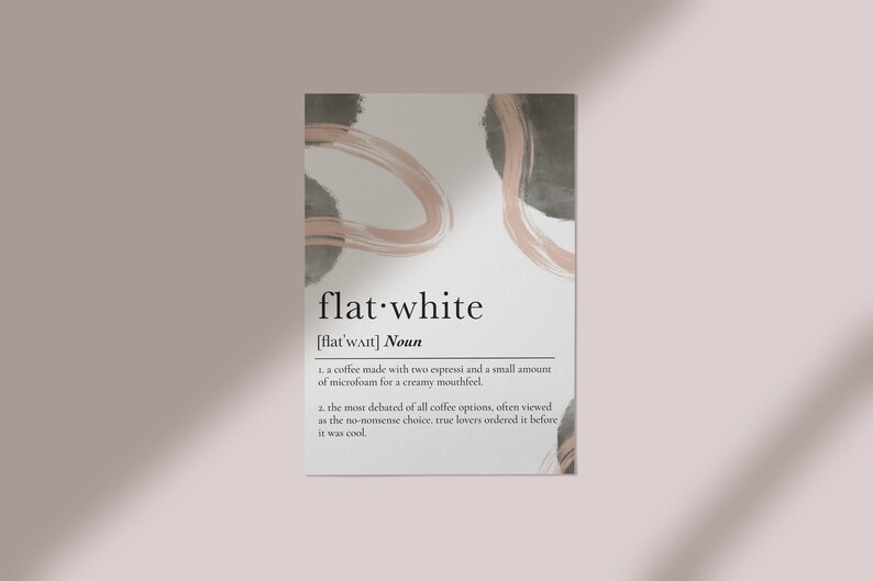 Flat White Definition Print Wall Art Printable Digital Etsy