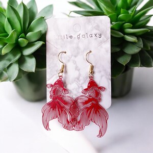 Gold Fish Dangle Earrings: Chinese New Year Style