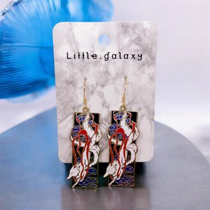Handmade Nine Tail Fox Earrings: Oriental Style Dangle Earrings