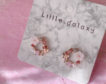 Flowers S925 silver stud pretty beautiful floral botanic Earrings Chrysanthemums clip on ear clip