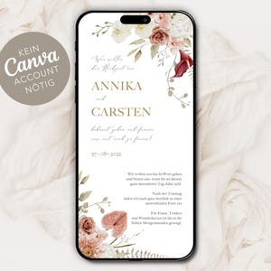 Invito di nozze digitale da inviare tramite WhatsApp - Invito online personalizzato con bouquet di fiori
