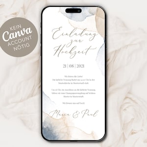 Invito digitale per matrimonio da inviare tramite WhatsApp - Invito matrimonio online personalizzato con acquerelli #3