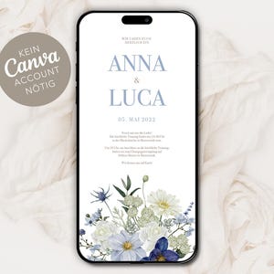 Faire-part de mariage numérique à envoyer via WhatsApp - Bouquet de fleurs personnalisé pour faire-part de mariage en ligne