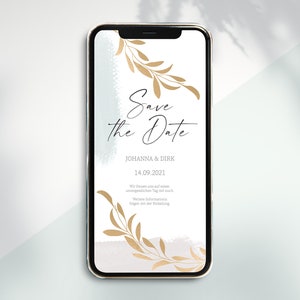 Digital Save the Date Card à envoyer via WhatsApp - Invitation de mariage en ligne personnalisée Elegant #2