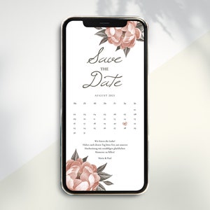 Stuur digitaal de datumkaart opslaan via WhatsApp - Gepersonaliseerde online huwelijksuitnodiging Boho # 2