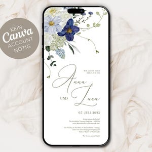 Digitale huwelijksuitnodiging om te versturen via WhatsApp - Gepersonaliseerde online huwelijksuitnodiging met boeket bloemen