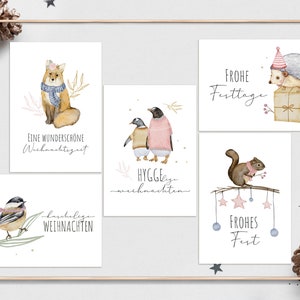 Weihnachtskarten Set 5 Stück | Karten zu Weihnachten | Grußkarten | Postkarten
