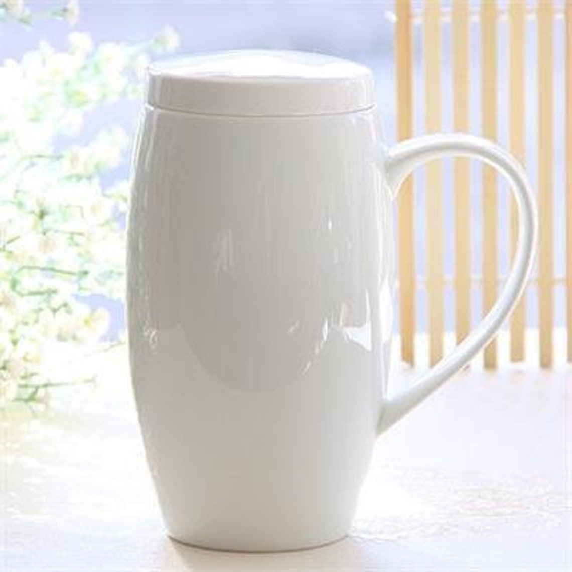 Large Coffee Mug With Lid 24 oz / Porcelain Cup with Lids Etsy