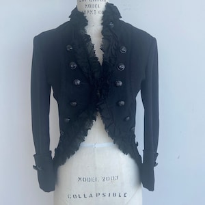 Alexander McQueen FW 2008 Jacket in Black Denim IT40 / US4