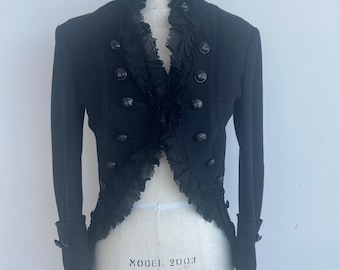 Alexander McQueen FW 2008 Jacket in Black Denim IT40 / US4