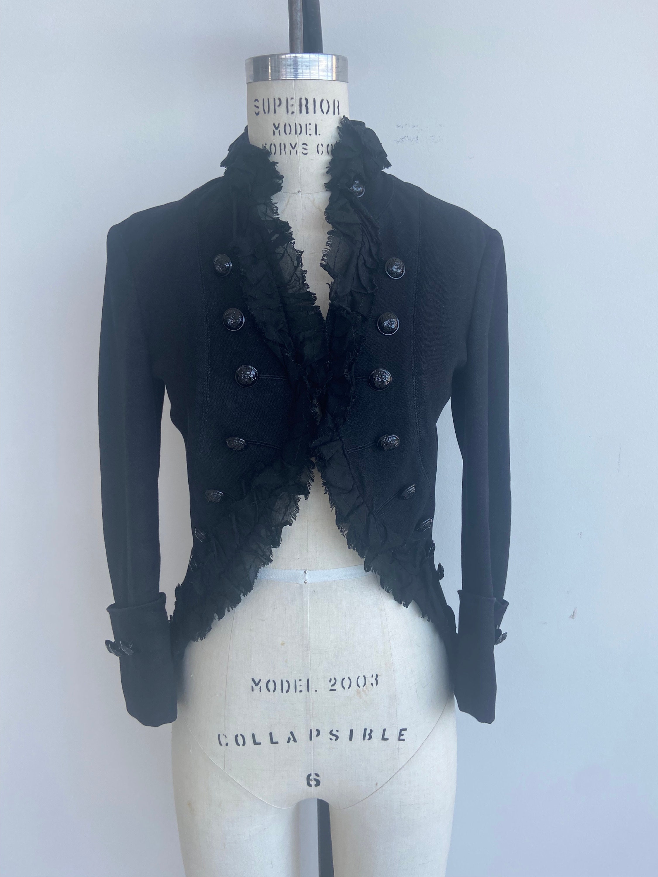 Alexander Mcqueen FW 2008 Jacket in Black Denim IT40 / US4 Alexander Mcqueen FW 2008 Jacket in Black Denim IT40 / US4