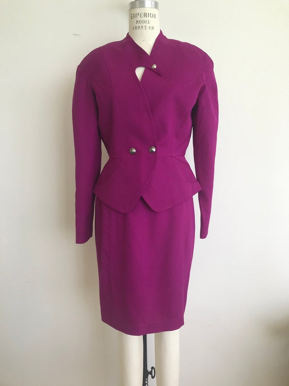 Thierry Mugler Fuchsia Jacket & Skirt Suit in siz… - image 1