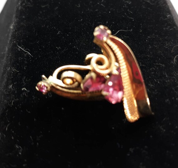 Vintage Amco Jewels Bright Pink Rhinestone Screw … - image 5