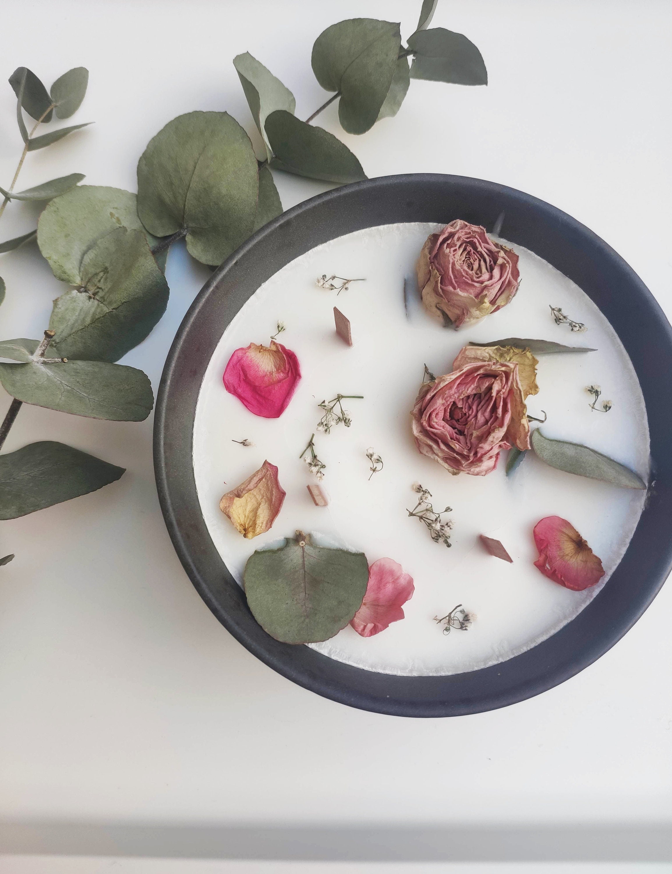 Bougie Décorative Fleurs Séchées