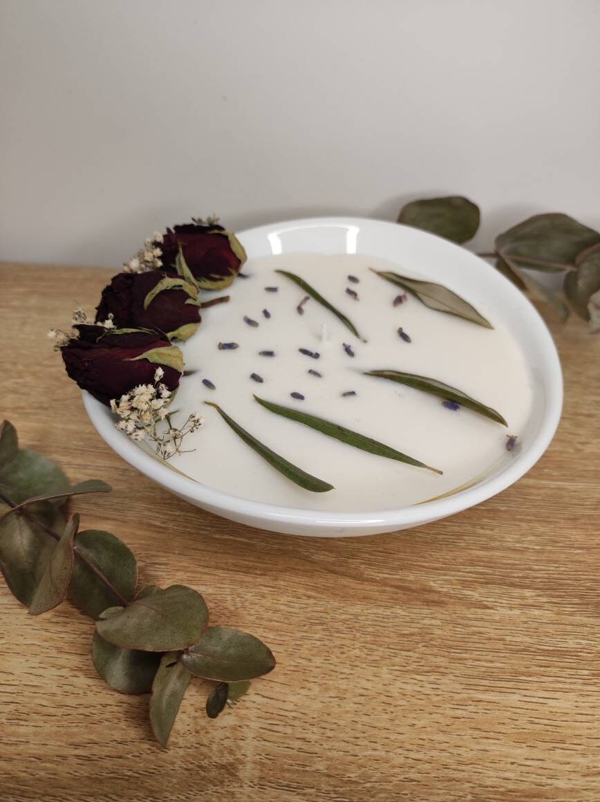 Bougie Décorative Fleurs Séchées