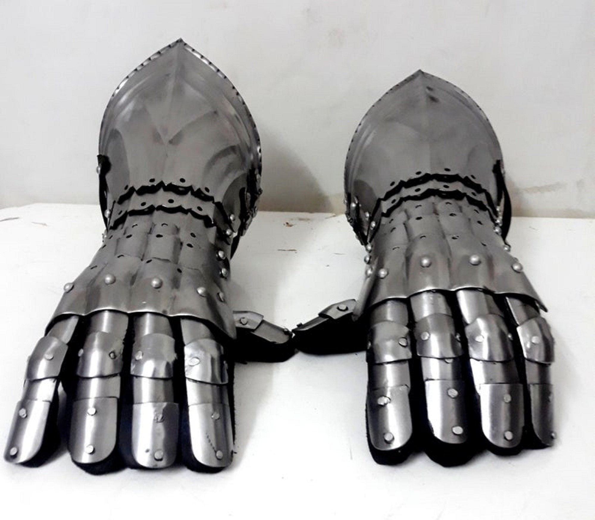 Medieval Gauntlet Gloves Steel Crafts Handmade Fully Etsy