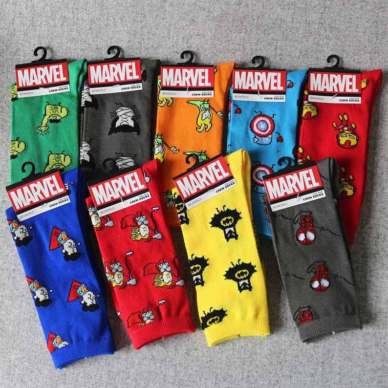 Socks for groomsman, cartoon socks, colorful socks, socks for gifts, gift for him 