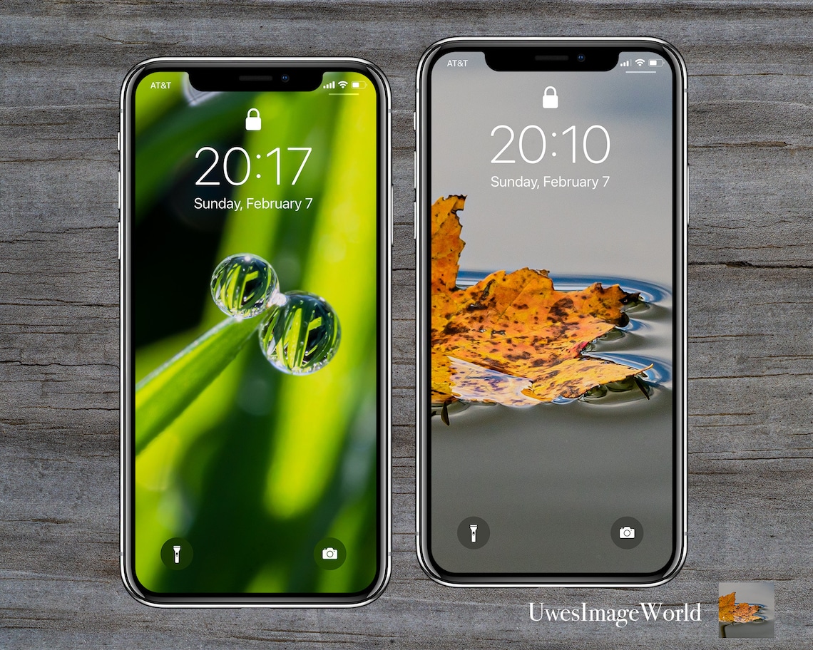 Two Iphone Wallpapers Android and Samsung Wallpaper Nature Etsy