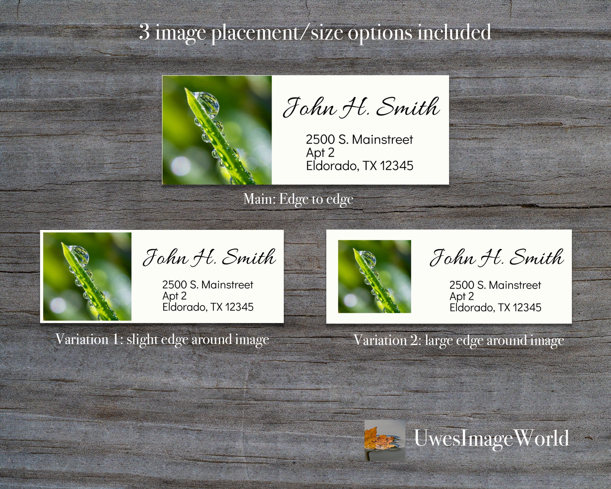 Return Address Label Template | Droplets Galore | Nature-inspired ...