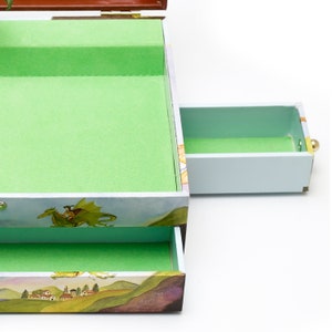 Enchantmints Dragon Musical Jewelry Box For Kids - Spins With Music, 3 Pull-Out Drawers | Treasure Chest For Boys & Girls - View #3