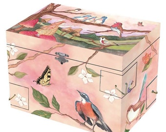 Verzaubernde Engelsflügel Schmuckschatulle für Mädchen-Schatzkiste - Aufbewahrungsbox für Kinder, 4 Schubladen, für Geburtstage, Valentinstag, Weihnachten