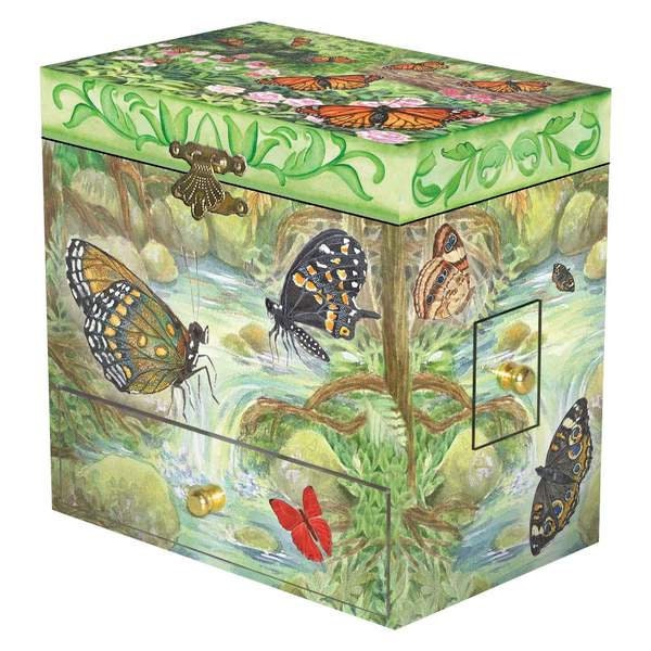 Enchantmints Monarchs Butterfly Musical Jewelry Box for Girls, Boys Treasure Chest for Coins & Bands, Ideal Gift for Birthday, Valentine Day